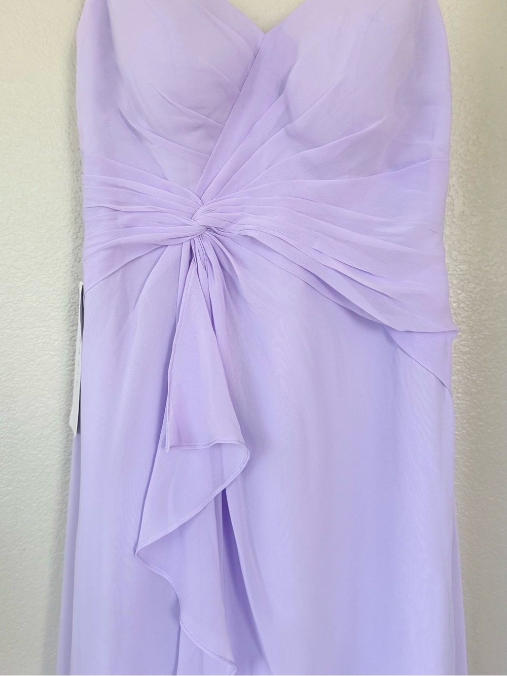 AZAZIE NWT 2 A2 Emerald Chiffon Gown Dress in Lilac • V-Neck High Slit Flowy - Picture 3 of 16